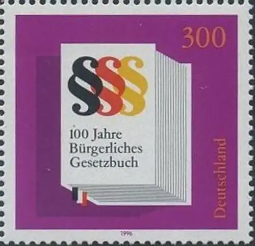 BUND 1996 Michel-Nummer 1874 postfrisch EINZELMARKE