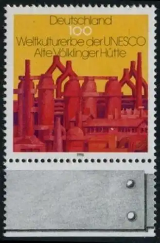 BUND 1996 Michel-Nummer 1875 postfrisch EINZELMARKE RAND unten