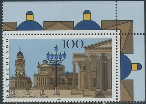 BUND 1996 Michel-Nummer 1877 postfrisch EINZELMARKE ECKRAND oben rechts