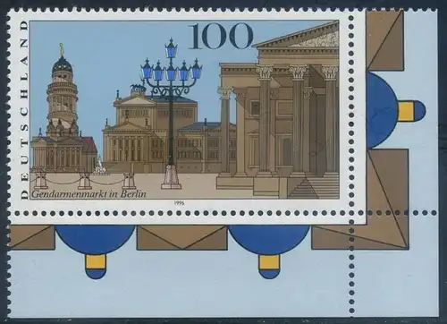 BUND 1996 Michel-Nummer 1877 postfrisch EINZELMARKE ECKRAND unten rechts