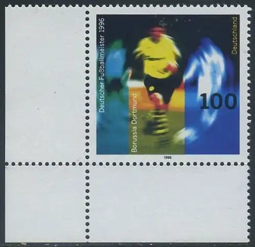 BUND 1996 Michel-Nummer 1879 postfrisch EINZELMARKE ECKRAND unten links