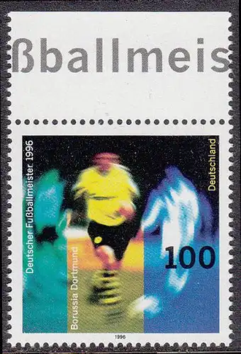 BUND 1996 Michel-Nummer 1879 postfrisch EINZELMARKE RAND oben (a)