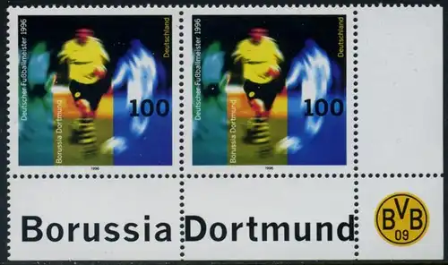 BUND 1996 Michel-Nummer 1879 postfrisch horiz.PAAR ECKRAND unten rechts