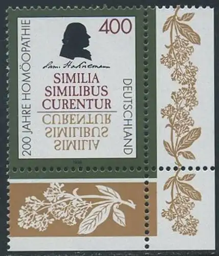 BUND 1996 Michel-Nummer 1880 postfrisch EINZELMARKE ECKRAND unten rechts