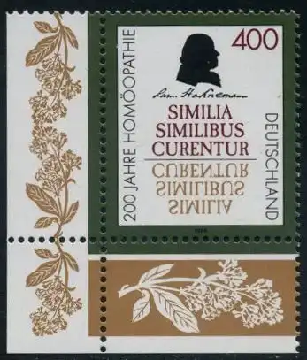 BUND 1996 Michel-Nummer 1880 postfrisch EINZELMARKE ECKRAND unten links