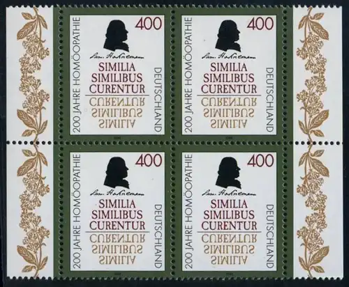 BUND 1996 Michel-Nummer 1880 postfrisch BLOCK RÄNDER rechts/links