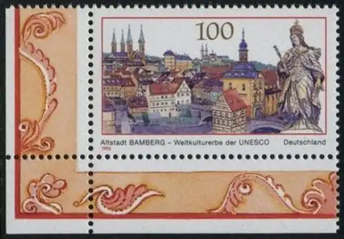 BUND 1996 Michel-Nummer 1881 postfrisch EINZELMARKE ECKRAND unten links
