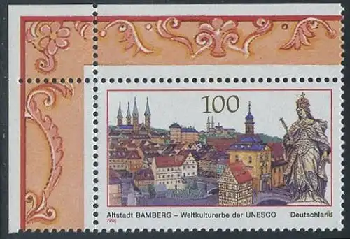BUND 1996 Michel-Nummer 1881 postfrisch EINZELMARKE ECKRAND oben links