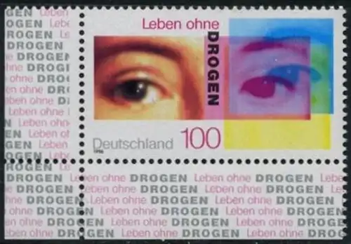 BUND 1996 Michel-Nummer 1882 postfrisch EINZELMARKE ECKRAND unten links
