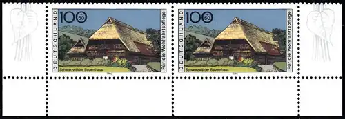 BUND 1996 Michel-Nummer 1885 postfrisch horiz.PAAR ECKRÄNDER unten rechts/unten links