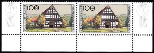 BUND 1996 Michel-Nummer 1886 postfrisch horiz.PAAR ECKRÄNDER unten rechts/unten links