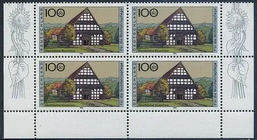 BUND 1996 Michel-Nummer 1886 postfrisch BLOCK Eckränder unten rechts/unten links