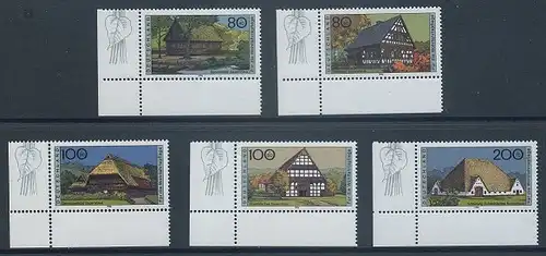 BUND 1996 Michel-Nummer 1883-1887 postfrisch SATZ(5) EINZELMARKEN ECKRÄNDER unten links