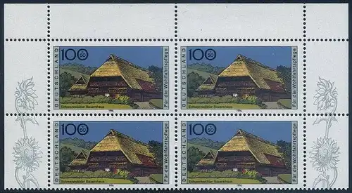 BUND 1996 Michel-Nummer 1887 postfrisch BLOCK Eckränder oben rechts/oben links
