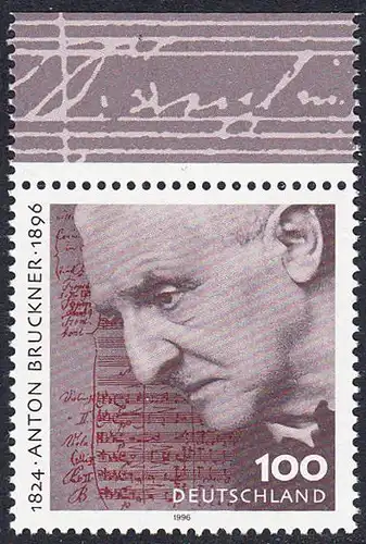 BUND 1996 Michel-Nummer 1888 postfrisch EINZELMARKE RAND oben (a)