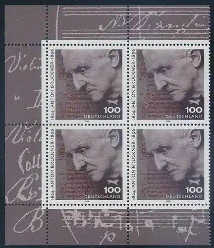 BUND 1996 Michel-Nummer 1888 postfrisch BLOCK Eckränder oben links/unten links