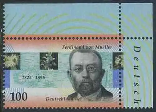 BUND 1996 Michel-Nummer 1889 postfrisch EINZELMARKE ECKRAND oben rechts