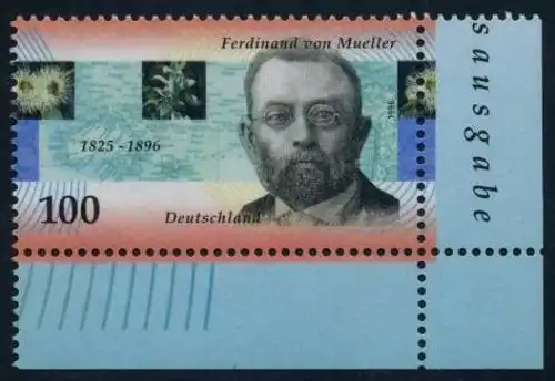 BUND 1996 Michel-Nummer 1889 postfrisch EINZELMARKE ECKRAND unten rechts