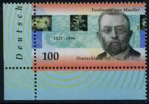 BUND 1996 Michel-Nummer 1889 postfrisch EINZELMARKE ECKRAND unten links