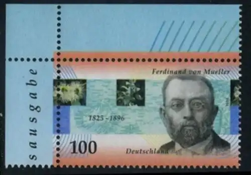 BUND 1996 Michel-Nummer 1889 postfrisch EINZELMARKE ECKRAND oben links