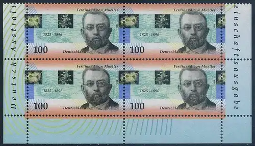 BUND 1996 Michel-Nummer 1889 postfrisch BLOCK Eckränder unten rechts/unten links