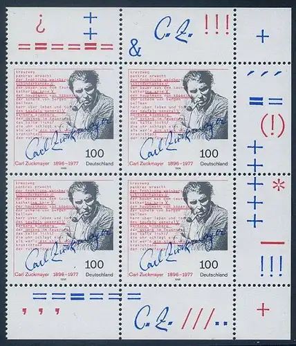 BUND 1996 Michel-Nummer 1893 postfrisch BLOCK Eckränder oben rechts/unten rechts