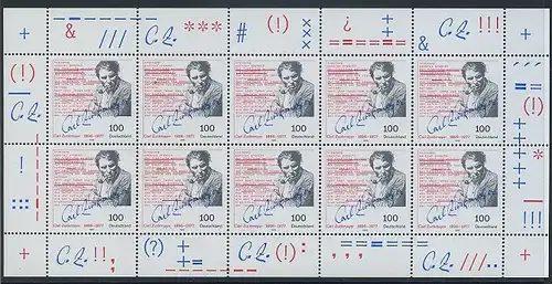 BUND 1996 Michel-Nummer 1893 postfrisch BOGEN(10)