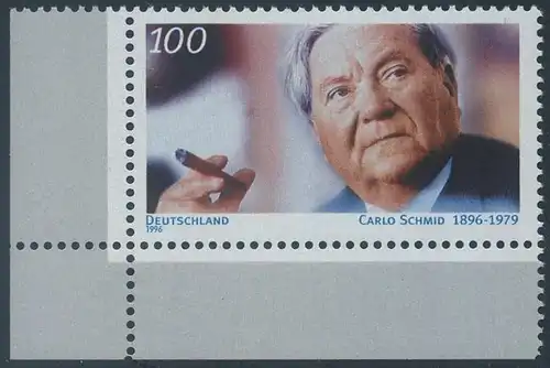 BUND 1996 Michel-Nummer 1894 postfrisch EINZELMARKE ECKRAND unten links