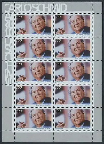 BUND 1996 Michel-Nummer 1894 postfrisch BOGEN(10)