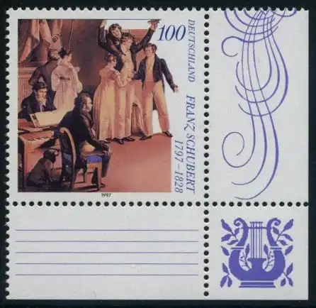 BUND 1997 Michel-Nummer 1895 postfrisch EINZELMARKE ECKRAND unten rechts