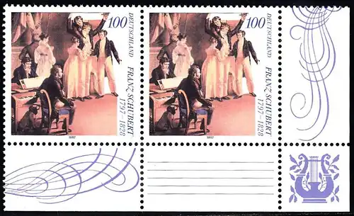 BUND 1997 Michel-Nummer 1895 postfrisch horiz.PAAR ECKRAND unten rechts