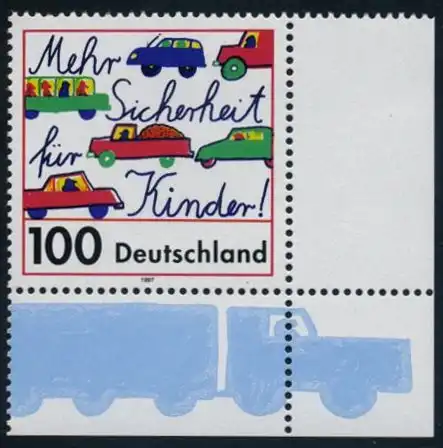 BUND 1997 Michel-Nummer 1897 postfrisch EINZELMARKE ECKRAND unten rechts