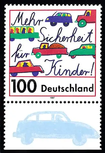 BUND 1997 Michel-Nummer 1897 postfrisch EINZELMARKE RAND unten (b)