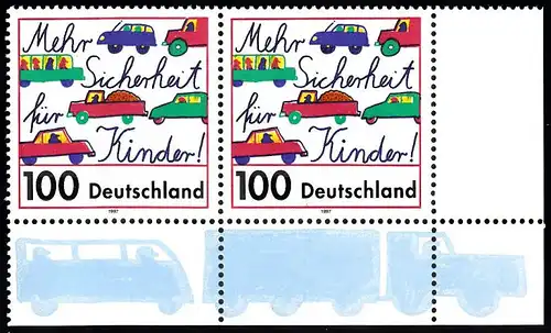 BUND 1997 Michel-Nummer 1897 postfrisch horiz.PAAR ECKRAND unten rechts