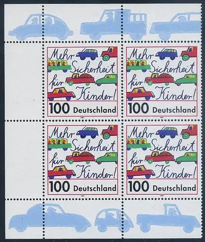 BUND 1997 Michel-Nummer 1897 postfrisch BLOCK ECKRÄNDER oben links/unten links