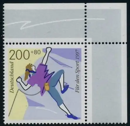 BUND 1997 Michel-Nummer 1901 postfrisch EINZELMARKE ECKRAND oben rechts