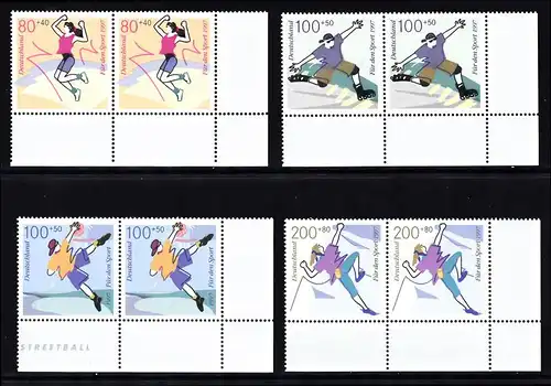 BUND 1997 Michel-Nummer 1898-1901 postfrisch SATZ(4) EINZELMARKEN ECKRÄNDER unten rechts (2h)
