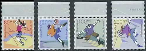 BUND 1997 Michel-Nummer 1898-1901 postfrisch SATZ(4) EINZELMARKEN RÄNDER oben