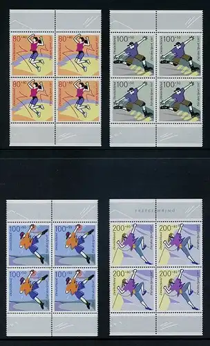 BUND 1997 Michel-Nummer 1898-1901 postfrisch SATZ(4) BLÖCKE RÄNDER oben/unten