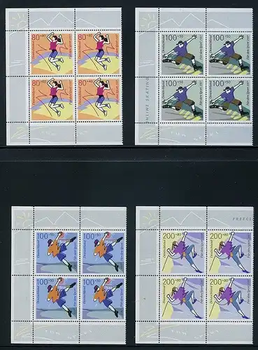 BUND 1997 Michel-Nummer 1898-1901 postfrisch SATZ(4) BLÖCKE ECKRÄNDER oben links/unten links