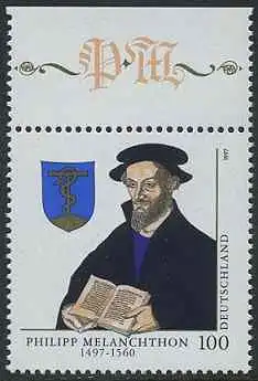 BUND 1997 Michel-Nummer 1902 postfrisch EINZELMARKE RAND oben