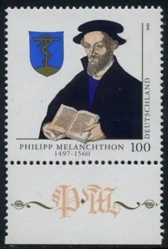 BUND 1997 Michel-Nummer 1902 postfrisch EINZELMARKE RAND unten