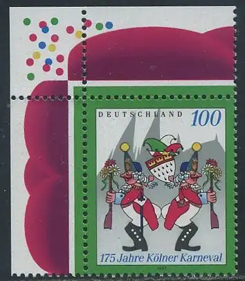 BUND 1997 Michel-Nummer 1903 postfrisch EINZELMARKE ECKRAND oben links