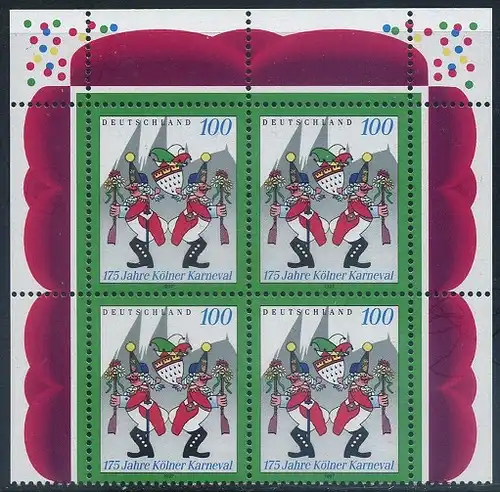 BUND 1997 Michel-Nummer 1903 postfrisch BLOCK ECKRÄNDER oben rechts/oben links