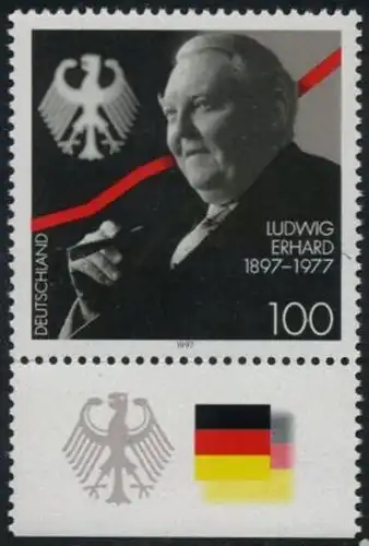 BUND 1997 Michel-Nummer 1904 postfrisch EINZELMARKE RAND unten