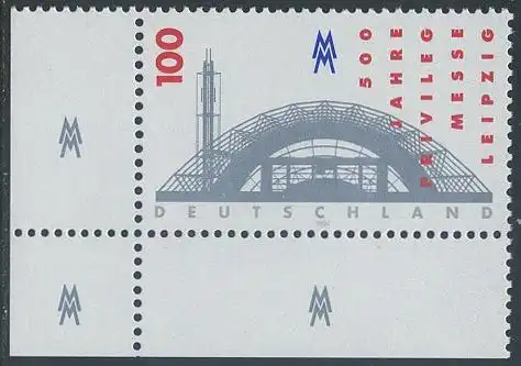 BUND 1997 Michel-Nummer 1905 postfrisch EINZELMARKE ECKRAND unten links