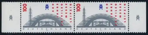 BUND 1997 Michel-Nummer 1905 postfrisch horiz.PAAR RÄNDER rechts/links