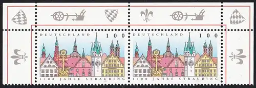 BUND 1997 Michel-Nummer 1910 postfrisch horiz.PAAR ECKRÄNDER oben rechts/oben links