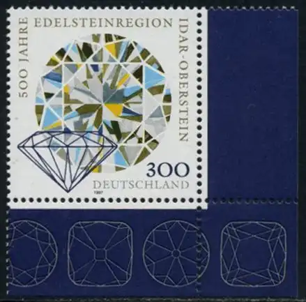 BUND 1997 Michel-Nummer 1911 postfrisch EINZELMARKE ECKRAND unten rechts