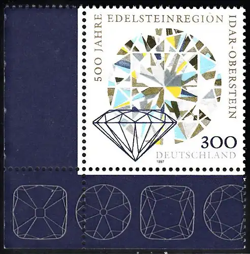 BUND 1997 Michel-Nummer 1911 postfrisch EINZELMARKE ECKRAND unten links